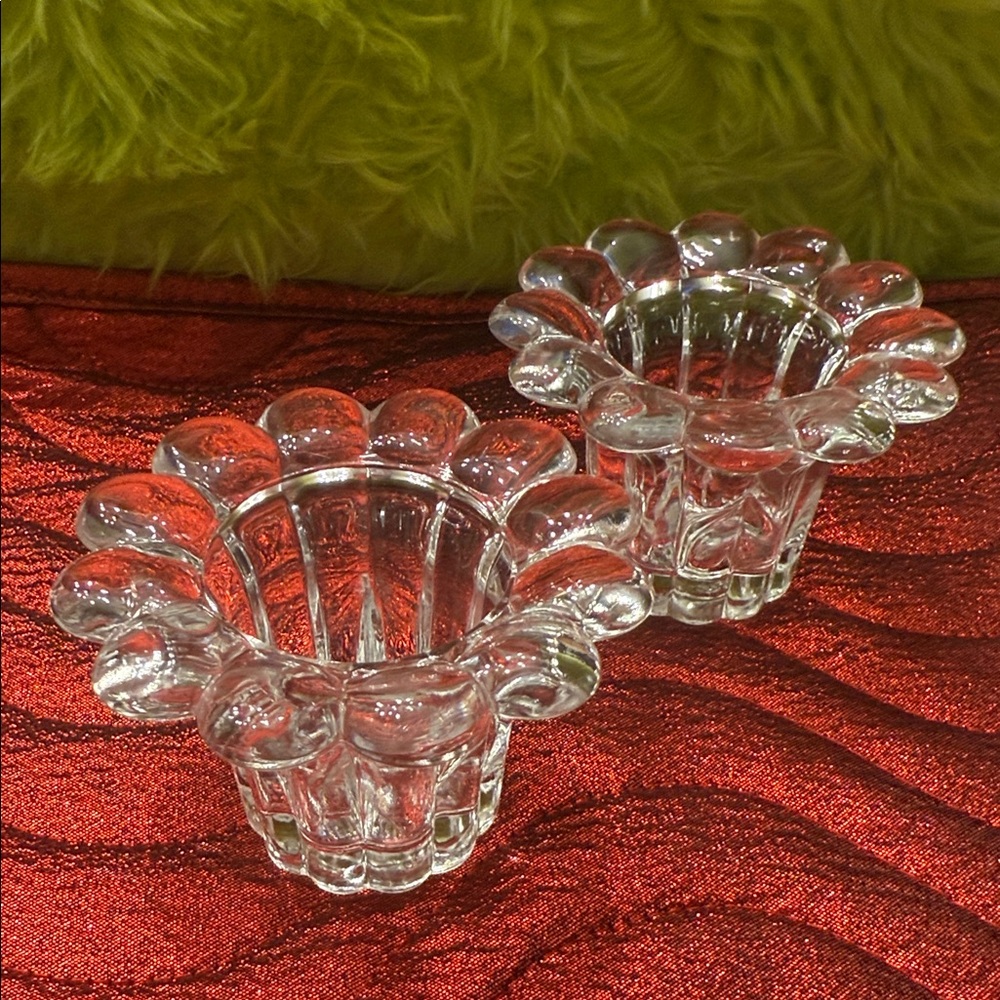 Elegant Clear Glass Candle Holders